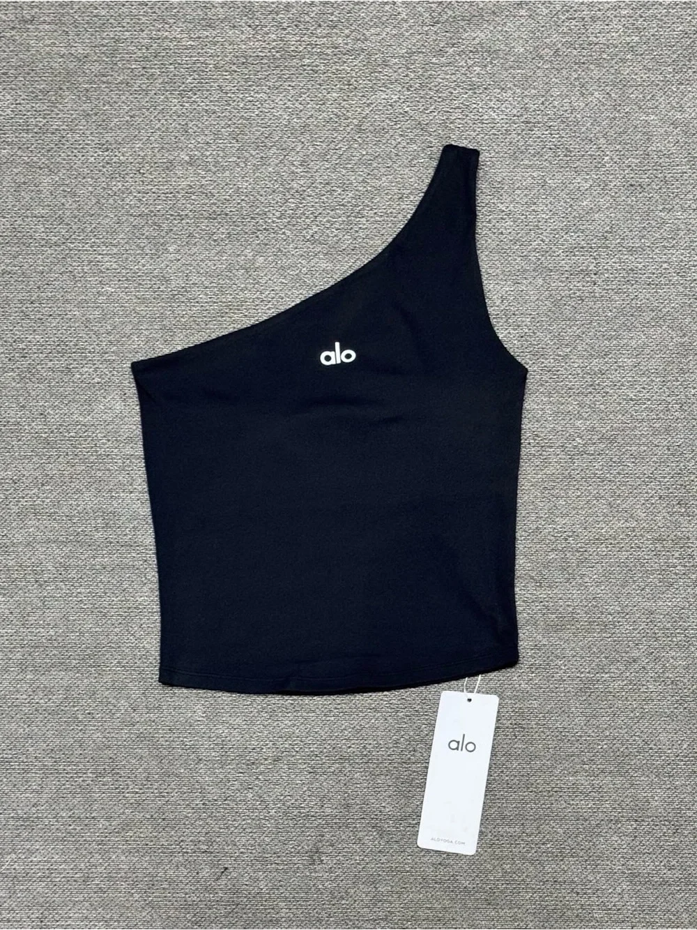 ALO Yoga One-Shoulder Tank Top in Black